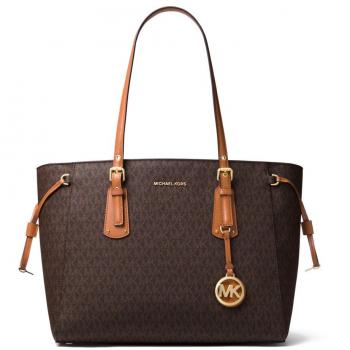 Michael Kors Voyager Medium Logo Tote Bag - Brown, One Size