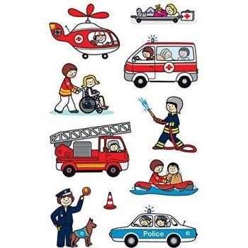 Z-Design 54137 Papier Sticker Feuerwehr + Polizei