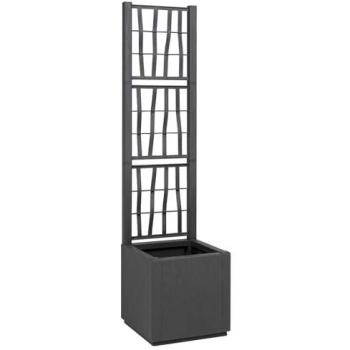 Jardinera Gris Oscuro con Soporte 36 x 36 x 140 cm