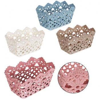Cesta Rectangular de Plástico 3pz para Organización de Objetos 15.4x10.4x8.7cm
