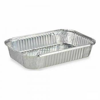 Fuentes Desechables de Aluminio con Tapa 21 x 6 x 30,5 cm (24 Unidades)