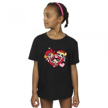 Powerpuff Girls Black Cotton T-Shirt for Girls