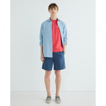 North Sails - Pantalón bermuda de hombre gabardina algodón lino