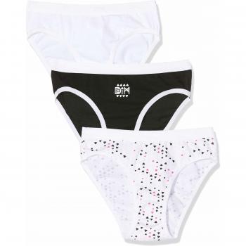 Bragas de niña DIM estampadas y cómodas Pack x3 Negro Talla 08