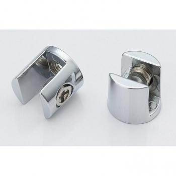 Shiny Chrome Shelf Support Glass Clamp