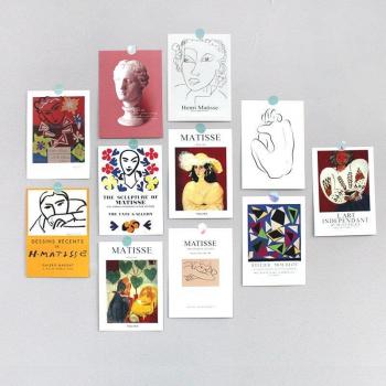 Classic Retro Abstract Art Mini Poster Set - 10 Double-Sided Postcards for DIY Decoration