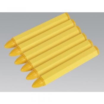 Sealey Tyre Marking Crayons Yellow Pack of 6