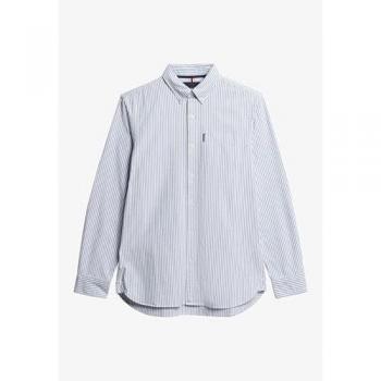 Superdry Essentials Oxford Long Sleeve Shirt – Azure Blue Stripe