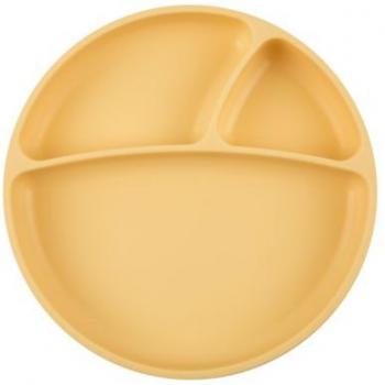 Plato de Silicona Amarillo con Ventosa y Compartimentos Minikoioi