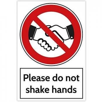 Trodat Health and Safety Sign Please do not shake hands Aluminium 20 x 30 cm