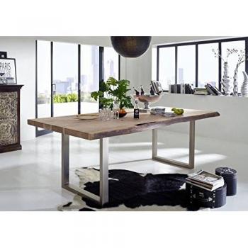 Tavolo da pranzo FREEFORM 130 in legno di acacia laccato - 230x110x78 cm - beige