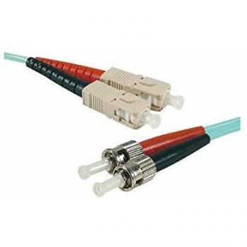 Exertis Connect LWL Patchkabel Eco, 50125 µm, OM3-Faser, 2x ST SteckerSC Duplex Stecker, aqua, 3.0 m UPC UPC-Schliff