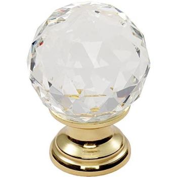 Polished Brass Crystal Loop Door Knob – 31mm