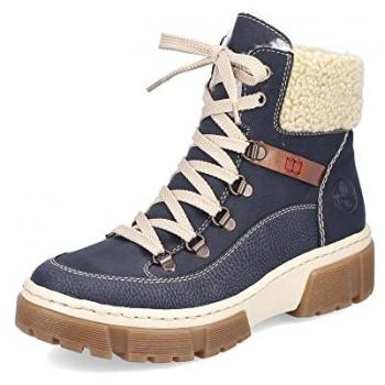 Stivaletto Stringato Rieker Blu e Bianco