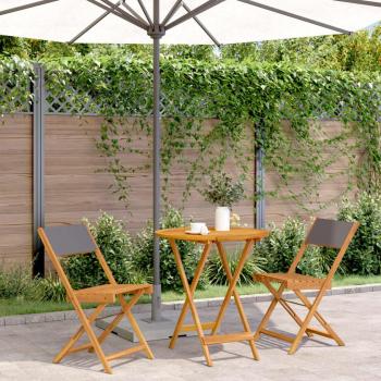 3 Piece Bistro Set Anthracite Fabric and Solid Wood by vidaXL