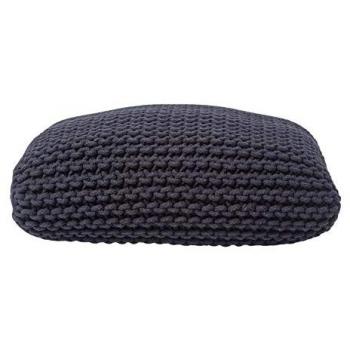 Black Cotton Knitted Floor Cushion 70 x 70 x 20 cm