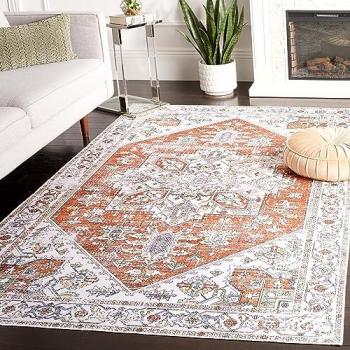 Safavieh Arizona 6ft x 6ft Power Loomed Rug in Ivory and Rust