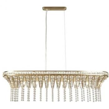 Searchlight Gemma 8 Light Bar Ceiling Pendant Satin Brass Finish