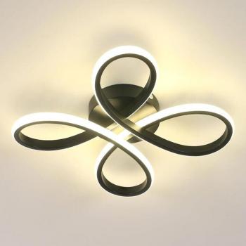 COMELYLED Black LED Ceiling Fixture – 30W, 3500 LM, Petal Acrylic