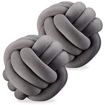 Oreillers Noués Décoratifs 25 cm – Gris