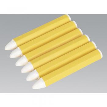 Sealey White Tyre Marking Crayons Pack of 6