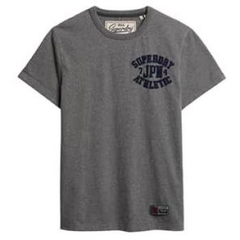 T-shirt Superdry Homme Manches Courtes Vintage Athletic Gris Foncé Taille XL