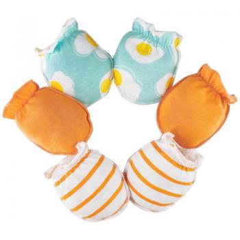 3 Pairs Zachte Katoenen Handschoenen voor Baby's ter Voorkoming van Krassen