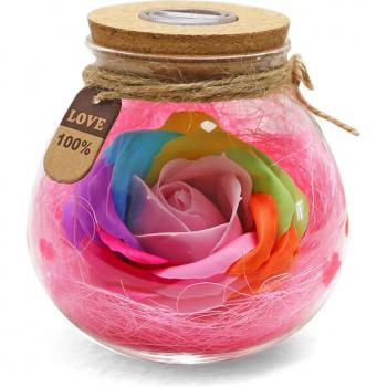 Romantic RGB Dimmer LED Rose Bottle Lamp with Remote Control for Valentine's Day and Birthdays