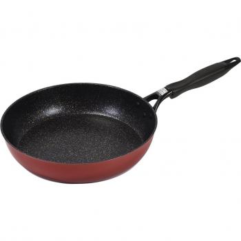 Red Pearl Metal Frying Pan – 3M Wear‑Resistant IH Compatible