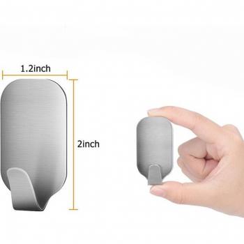 8PCS Silver Stainless Steel No Trace Hooks for Bathroom