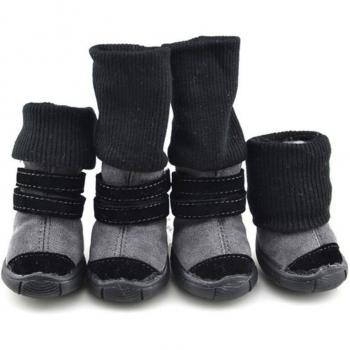 Winter Dog Boots - Slip-Resistant High-Top Shoes for Pets, 4 Pcs/Set