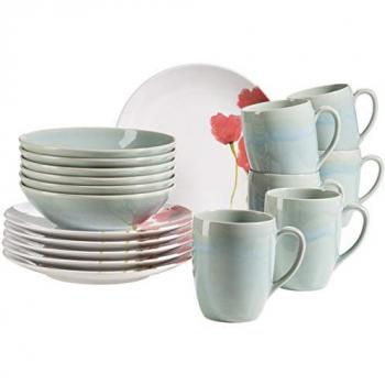 Mäser 18-Piece Dining Set - Service for 6 in White, Green, Red