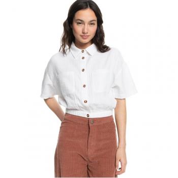 Camisa de Mujer Roxy Coastal Palm - Blanca, Estilo Casual