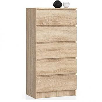 Cassettiera akord K60 Cassettiera Quercia Sonoma 60 cm 5 cassetti 60x40x121 cm - brown