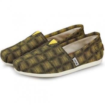 Yellow Plaid Slip-On Flats