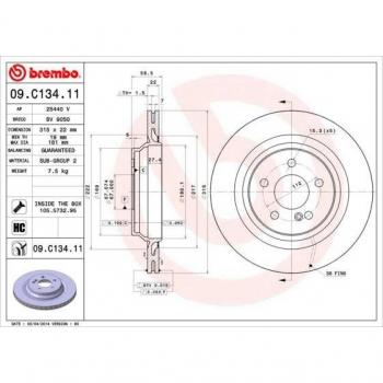 Brake Disc COATED DISC LINE 09.C134.11 Brembo 09C13411