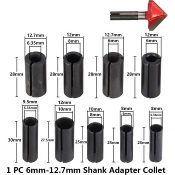 Multi-Size CNC Router Collet Adapter Tool Holder for 6mm to 12.7mm Shanks