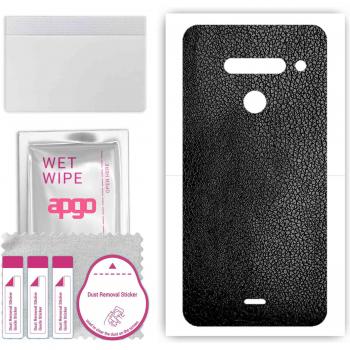 LG V50 ThinQ 5G Protective Vinyl Sticker - Black Leather