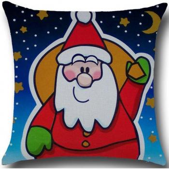 Coussin décoratif Santa Snowman – taie carrée sans noyau – 45x45 cm – PP35