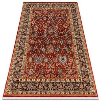 Keshan Wool Carpet in Claret and Navy