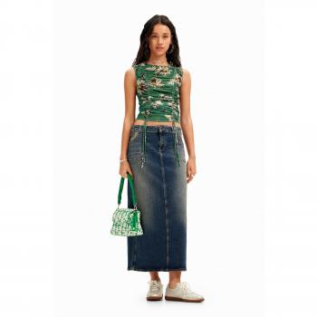 Falda midi denim azul Desigual
