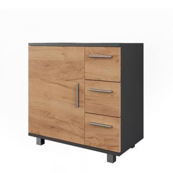 Ilias Lavabo Mobiletto Antracite Quercia Dorata 60x61