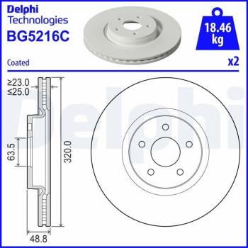 DELPHI Vorderrad-Bremsscheibe BG5216C (Ford)
