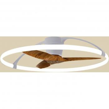Ventilateur de plafond LED Smart Nepal, argent/noyer, DC, silencieux