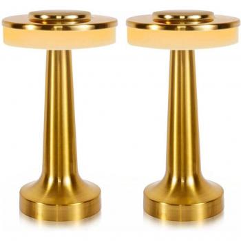 Set de 2 lampes de table CHICGLOW Doré Métal H21 cm