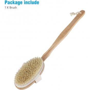 Brosse de bain à long manche en bois