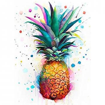 5D Full Drill Rhinestone Embroidery Diamond Painting Kit - Pineapple Design (30x40cm)