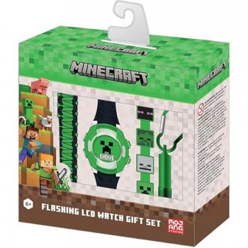 Accutime Orologio Minecraft 39 mm Polso Digitale in Nero e Verde