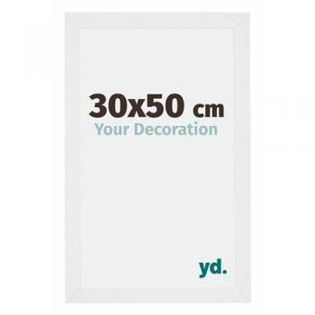 Your Decoration - 30x50 cm - Cadres Photo en MDF Avec Verre Plexiglas - Anti-Reflet - Excellente Qualité - Blanc Brillant - Cadre Decoration Murale - Mura
