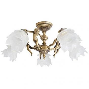 Elegante Messing Deckenleuchte Putti